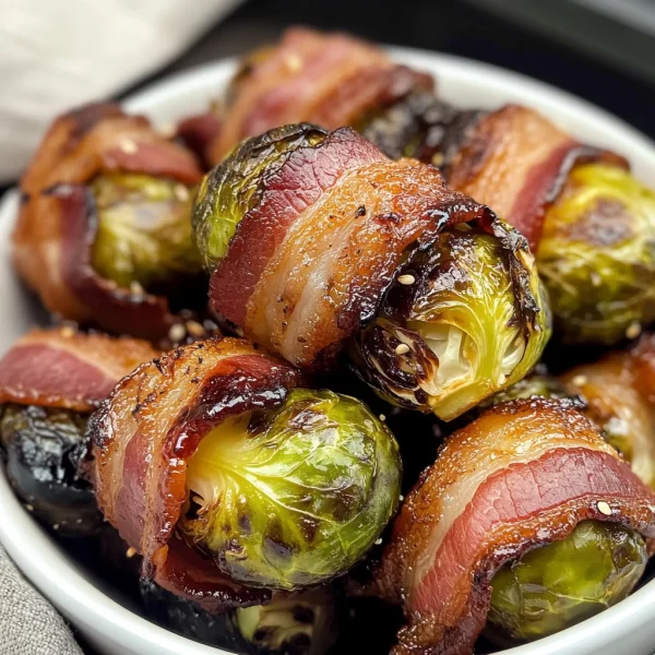 AIR FRYER BACON WRAPPED BRUSSEL SPROUTS