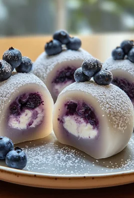 Blueberry Cream Mochi Buns