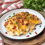 Cheesy Keto Bacon Chicken Casserole with Pecans
