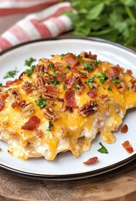 Cheesy Keto Bacon Chicken Casserole with Pecans