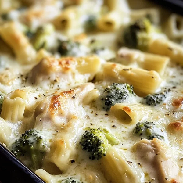Chicken Alfredo Pasta Bake with Broccoli