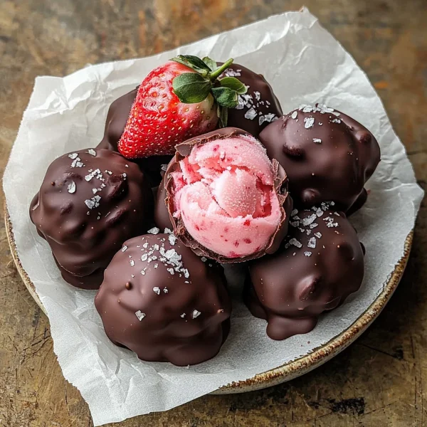 Chocolate Strawberry Frozen Yogurt Bites