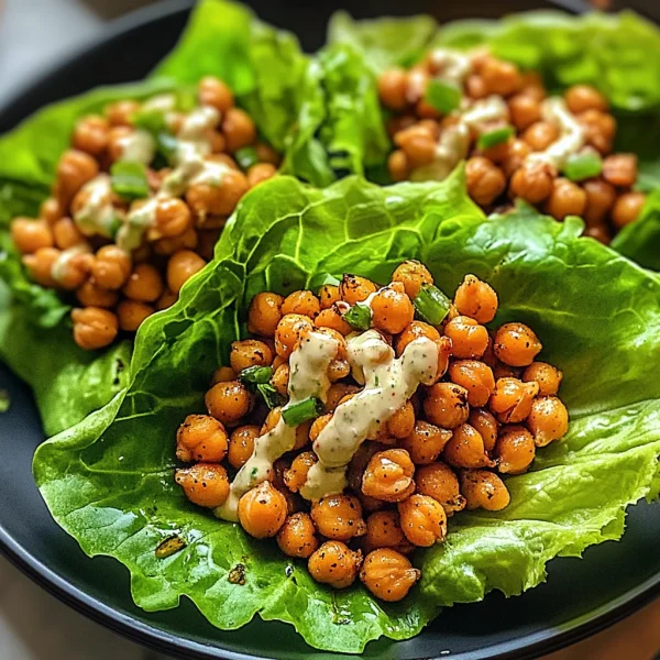 Crispy Chickpea Lettuce Wraps