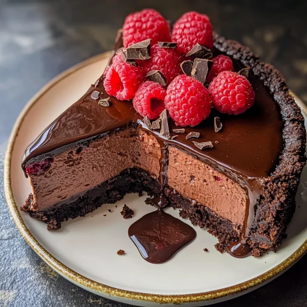 Dark Chocolate Raspberry Cheesecake