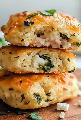 Delicious Breakfast Protein Biscuits with Spinach and Cheese