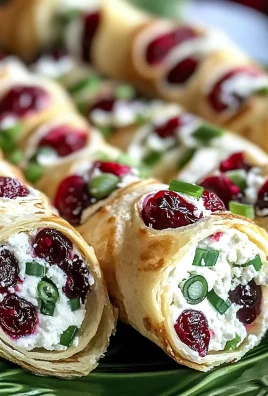 Festive Christmas Cranberry Roll Ups with Cream Cheese and Feta