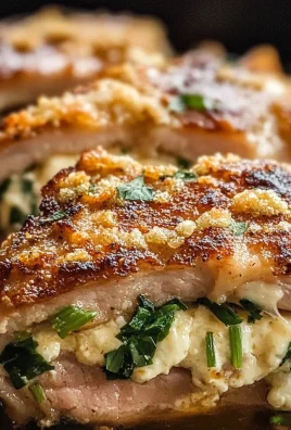 Garlic Parmesan Stuffed Pork Chops