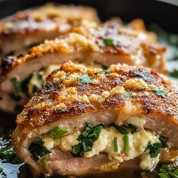 Garlic Parmesan Stuffed Pork Chops