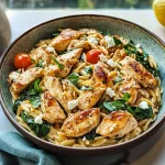 High Protein Mediterranean Chicken Orzo