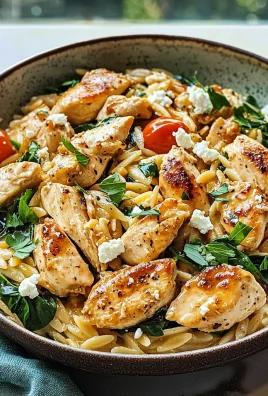 High Protein Mediterranean Chicken Orzo