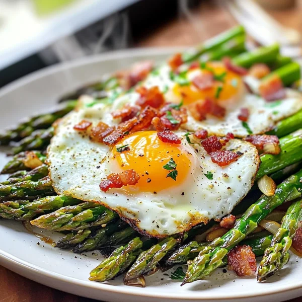 Keto Asparagus and Eggs With Warm Bacon Dressing