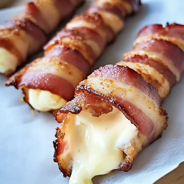 Keto Bacon Wrapped Mozzarella Sticks