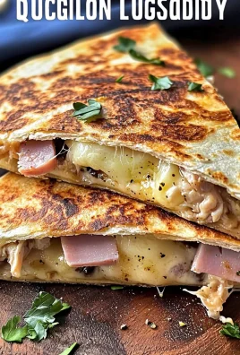 Keto Chicken Cordon Bleu Quesadilla