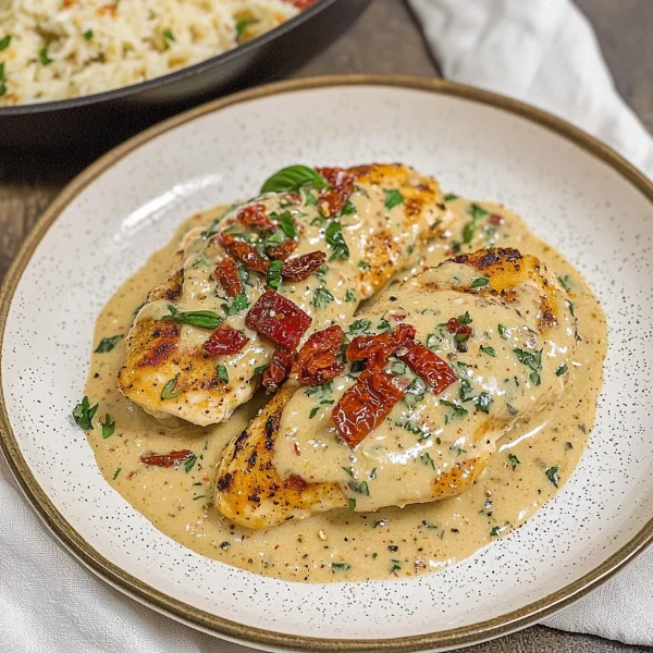 Keto Chicken Skillet With Tomato Basil Cream Sauce