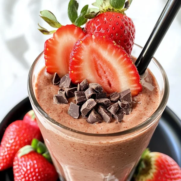 Keto Chocolate Strawberry Protein Smoothie
