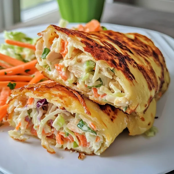 Keto Crispy Coleslaw Chicken Salad Roll-Ups