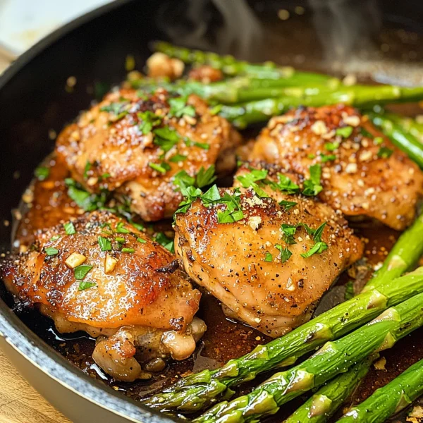 Keto Garlic Butter Chicken Thighs And Asparagus