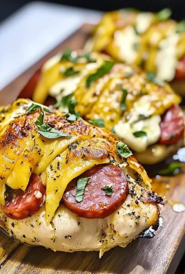 Keto Hasselback Antipasto Stuffed Chicken