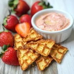Keto Strawberry Shortcake Chaffle Chips and Dip