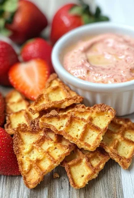 Keto Strawberry Shortcake Chaffle Chips and Dip