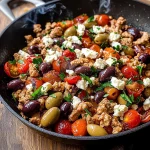 Mediterranean Keto Ground Chicken Skillet with Olives and Feta