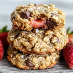Strawberry Oatmeal Cookies (No flour, eggs, or refined sugar)