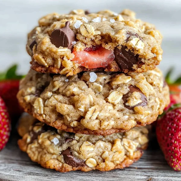 Strawberry Oatmeal Cookies (No flour, eggs, or refined sugar)