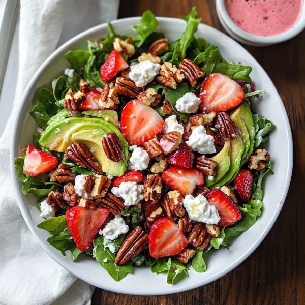 Strawberry & Goat Cheese Salad With Candied Pecans