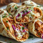 BBQ Chicken Coleslaw Wraps