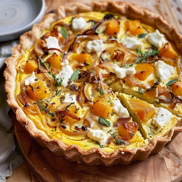 Butternut Squash, Caramelized Onion, and Goat Cheese Quiche