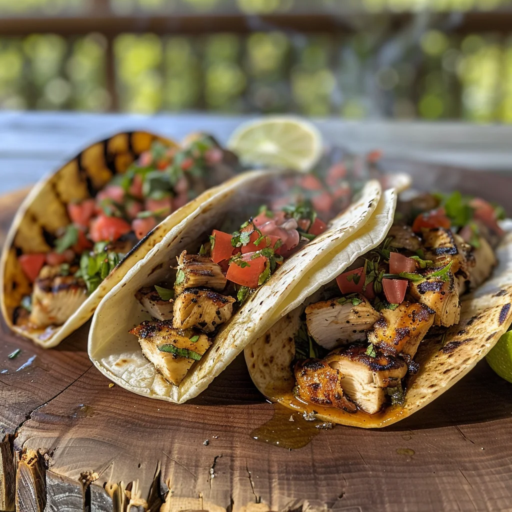 Charred Chile–Marinated Grilled Chicken Tacos image 2