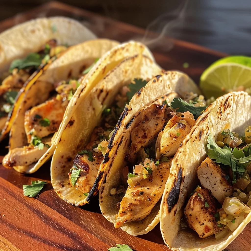 Charred Chile–Marinated Grilled Chicken Tacos image 3