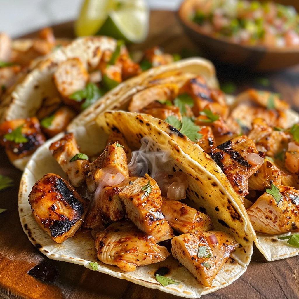 Charred Chile–Marinated Grilled Chicken Tacos image 4