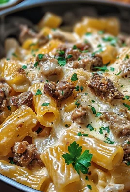 Creamy Parmesan Beef Rigatoni