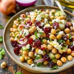 Feta & Cranberry Chickpeas with Lemon Vinaigrette – The Best 10-Minute Zesty Salad