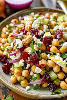 Feta & Cranberry Chickpeas with Lemon Vinaigrette – The Best 10-Minute Zesty Salad