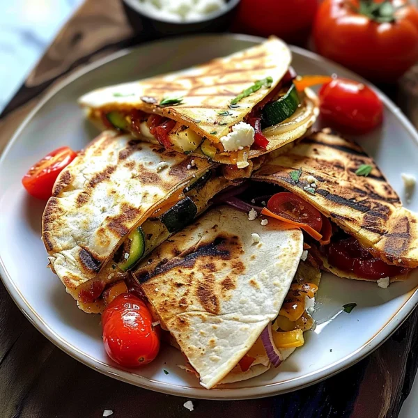 Grilled Mediterranean Veggie Quesadillas