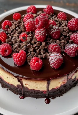 Indulge in Decadent Dark Chocolate Raspberry Cheesecake