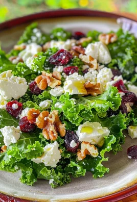 Kale Salad with Cranberry, Walnut and Feta