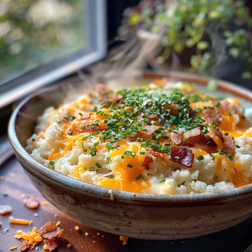 Loaded Cauliflower Rice {Super Cheesy!} image 3