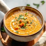 One Pot Creamy Carrot Lentil Soup