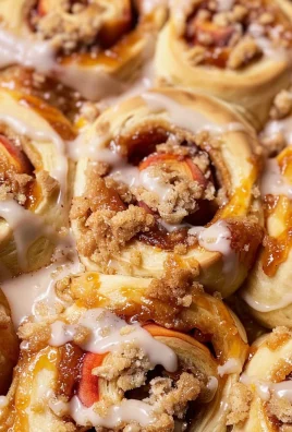 Peach Cobbler Cinnamon Rolls with Crumb Topping