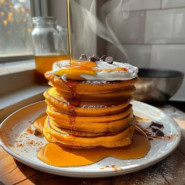 Pumpkin Cottage Cheese Pancakes