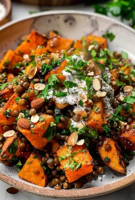 Roasted Sweet Potato Salad with Lentils