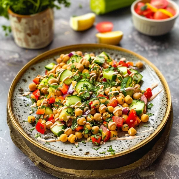Tahini Lemon Chickpea Salad: A Refreshing Delight!