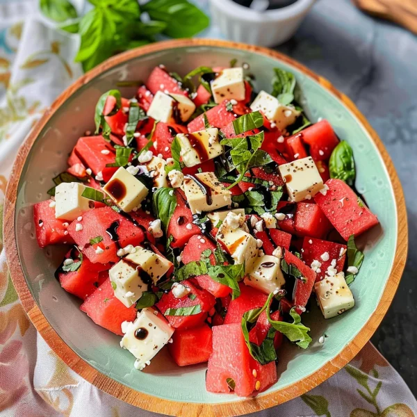 Watermelon Basil Feta Salad