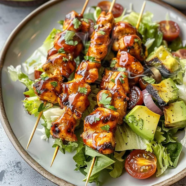 BBQ Chicken Skewer Salad