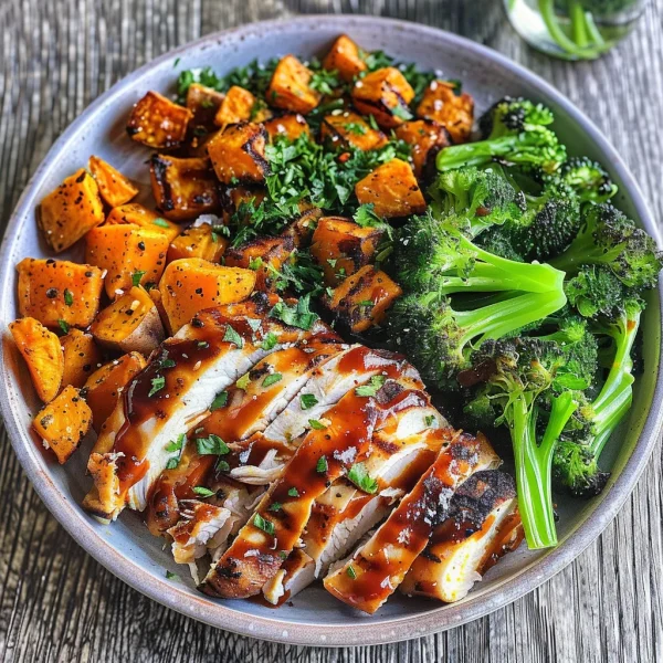 BBQ Chicken & Roasted Sweet Potato Bowls