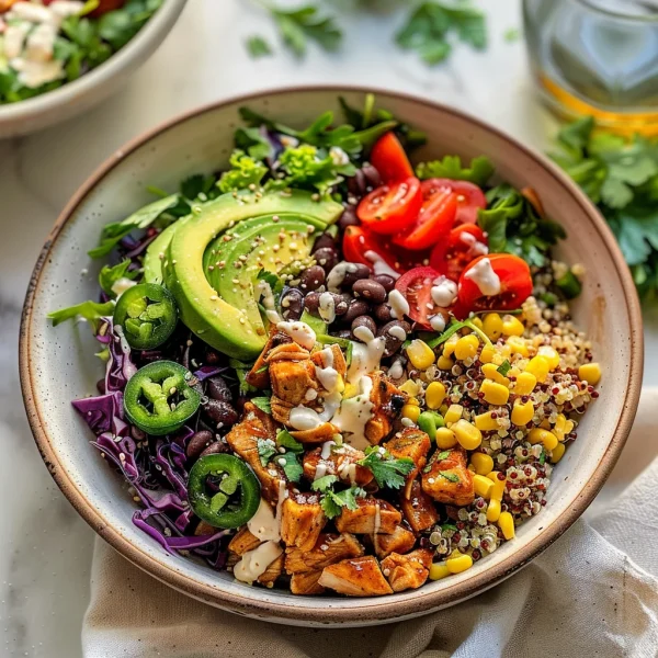 BBQ Ranch Chicken Quinoa Bowls