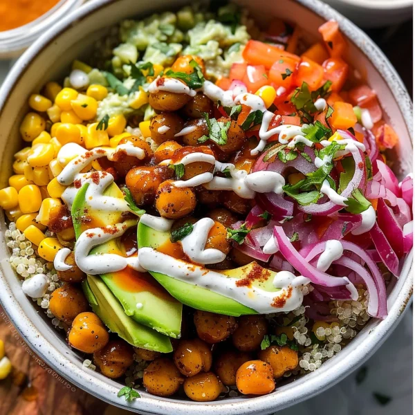 BBQ Ranch Chickpea Quinoa Bowls